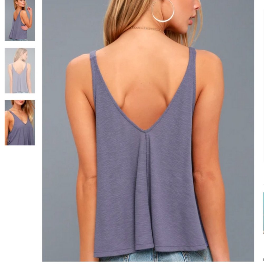 FP Periwinkle Blue Ribbed Tank - Picture 3 of 4